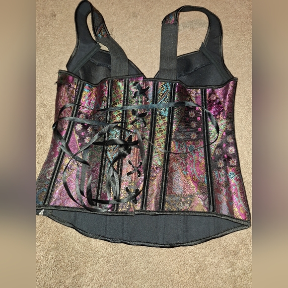 NWOT/Women's multicolor lace up shapewear tank corset/ - Picture 7 of 14